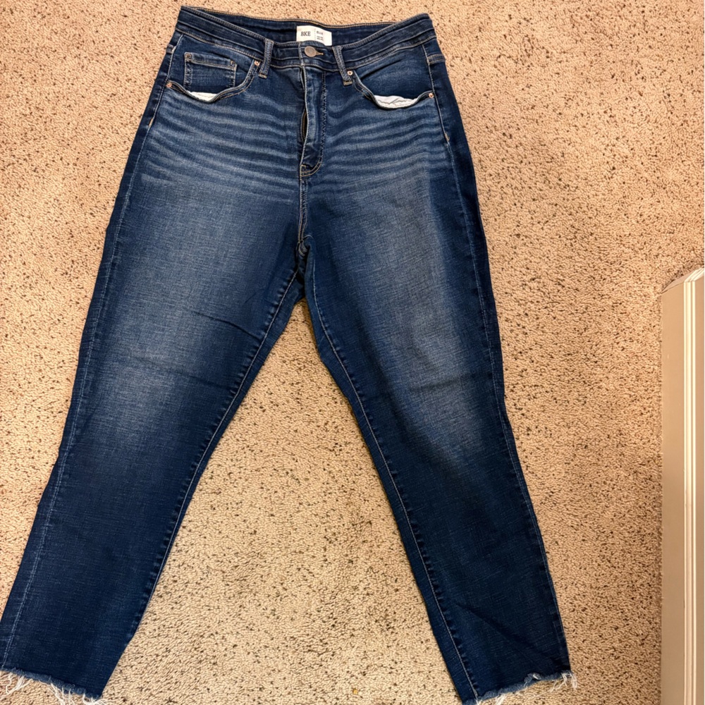 BKE Dark Blue Straight Leg Jeans